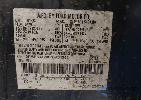 2023 Ford Edge Se z USA, uszkodzony, nr VIN 2FMPK4G90PBA51961